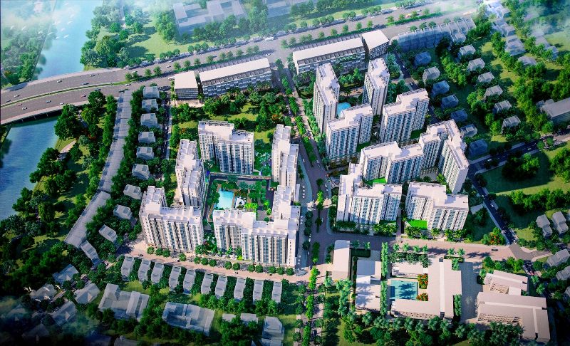 Dự án Akari City có mật độ xanh khá dày tạo không giang sống thoáng đãng