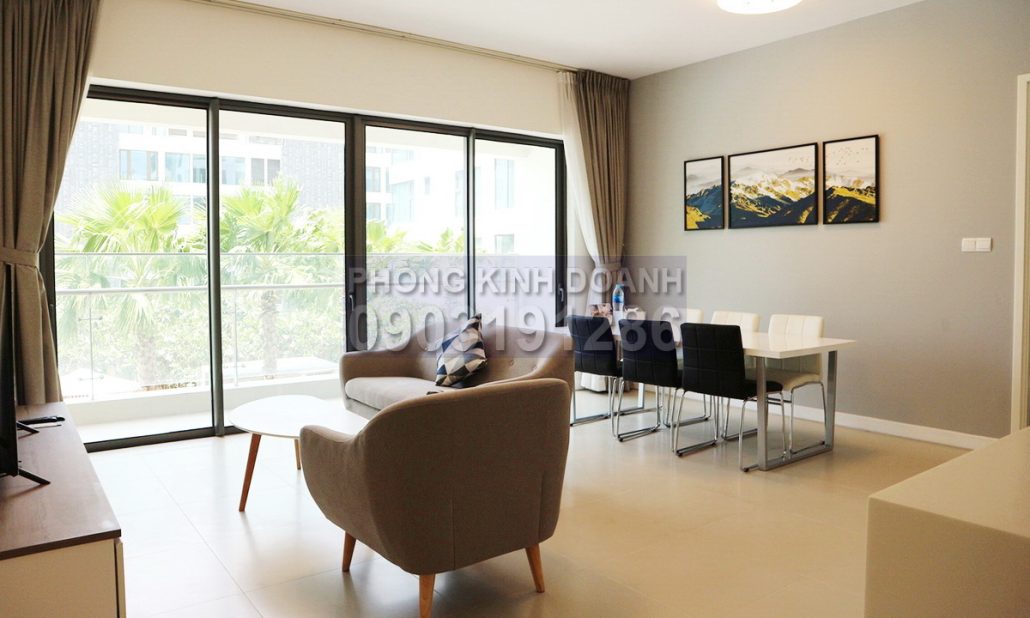 Gateway Thảo Điền cho thuê 2 phòng ngủ view hồ bơi lầu thấp nội thất cao cấp