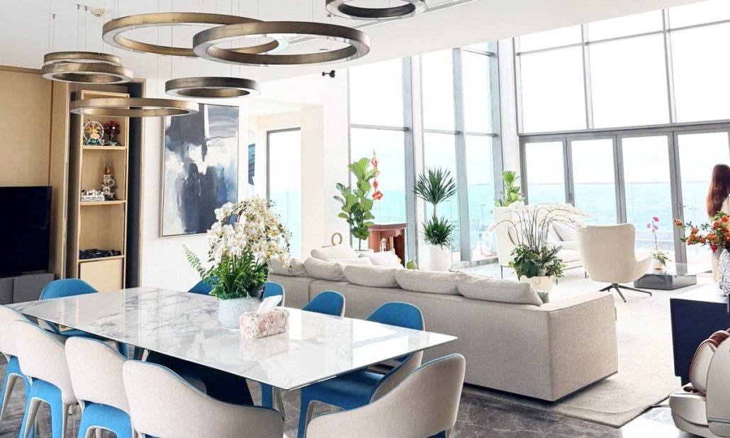 Gateway Thảo Điền cho thuê penthouse 4 phòng ngủ 444m view sông nội thất xịn
